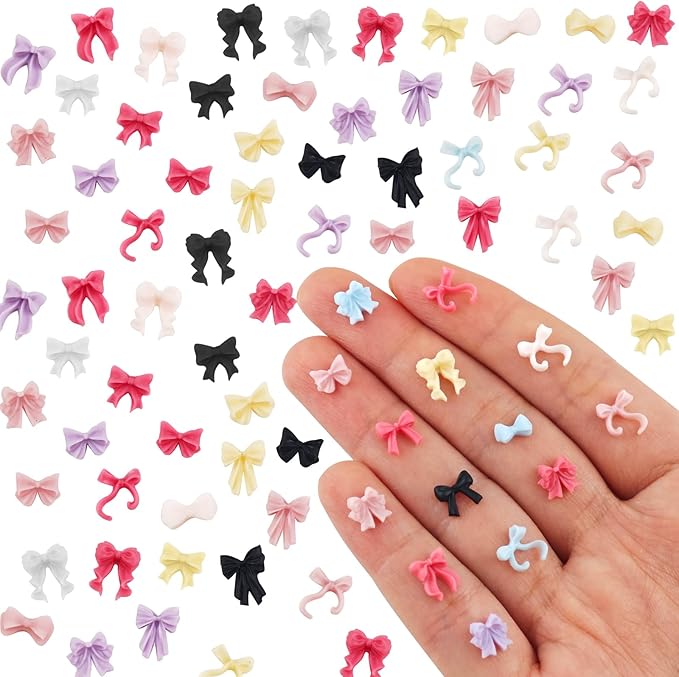 300 Pieces Tiny Bow Decor for Dollhouse Micro Resin Decor for DIY Crafts Mini Things for Fairy Garden Micro Landscaping Decoration