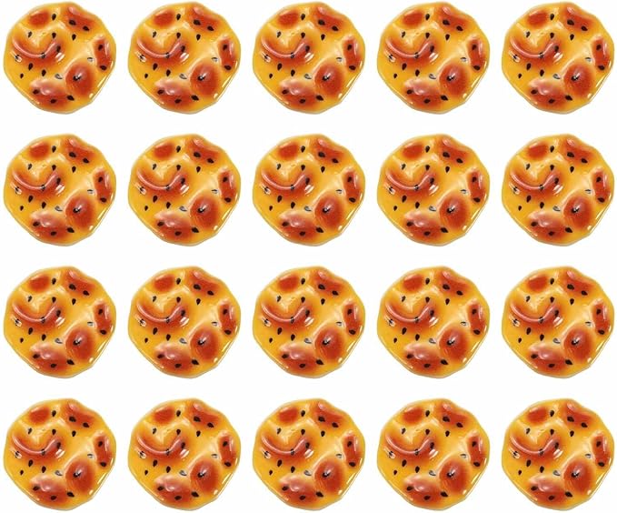 Dollhouse Miniature Food, Cute Baked Pancake Figures Toys Mini Resin Foods Trinkets for Pretend Play Kitchen Cooking Game & Doll House Decor (Mixing Colors, 20pcs)