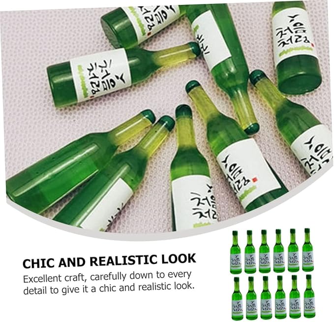 CHICAMPERA 12pcs Miniature Wine Bottles Decor Mini Rice Wine Bottles for Dollhouse Micro Landscape