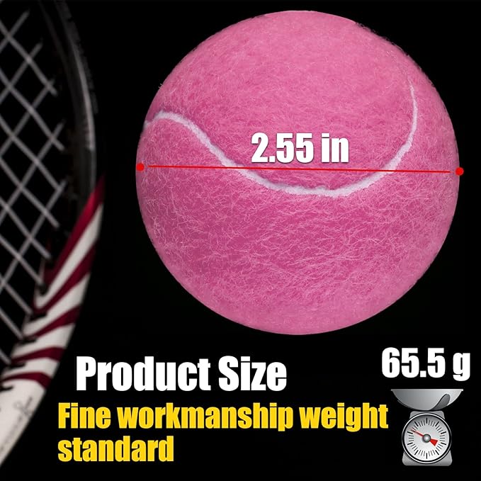 GKK Durable Pressurized Tennis Balls - 12 Pack Yellow Felt Training Balls for Beginners and Dogs