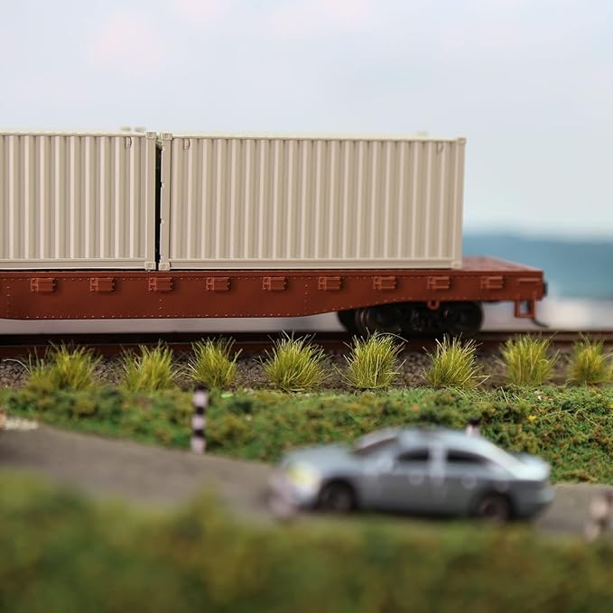 Evemodel Miniature Vegetation Bush Shrub Tufts Artificial Grass with Bases War Game Railroad Scenery (B)
