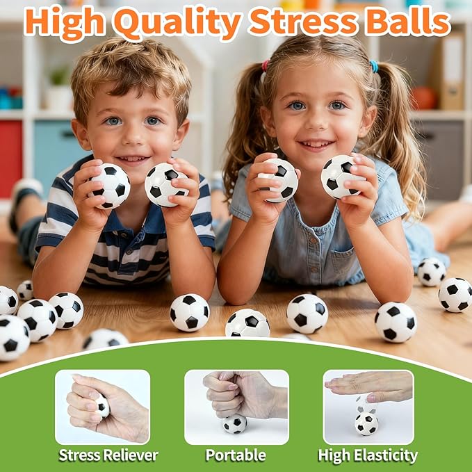 36 Pcs Mini Foam Soccer Balls for Kids Adults Party Favors,Small Stress Balls Soccer Balls Bulk Toys Goodie Bag Stuffers Classroom Prizes Party Decorations