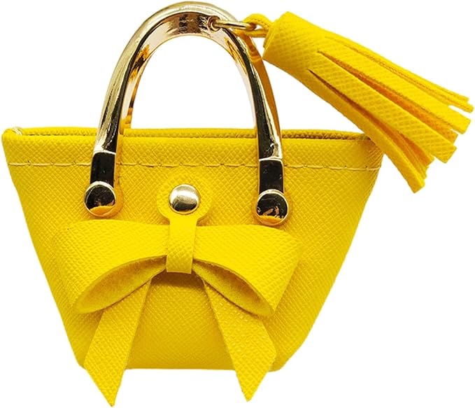 Milageto 1/6 Scale Dolls Handbag Doll Dress up Miniature Scene Decoration Miniature Tote Bag with Tie for 12 inch Dolls BJD Clothing, Yellow