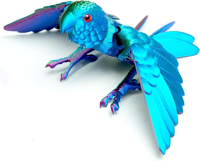3D Print Parrot Figure, Bird with Wing,Movable Joints, Home Office Decor,Interesting Toys for Autism/ADHD,Festival Gifts toco,Fidget Toys, Executive Desk Animals Toy