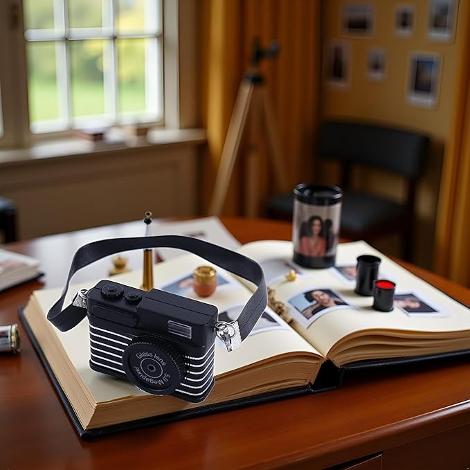1:4 Scale Mini Camera Prop Ornament Vintage Camera Model, Miniature Digital Camera Mini Decoration Accessories Photography Props Ornament(Style 3)