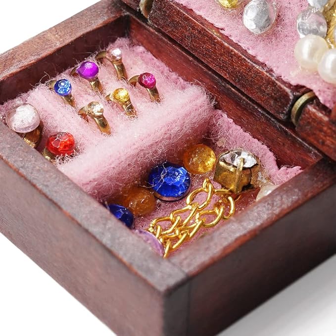 Odoria 1/12 Miniature Jewelry Box Dollhouse Decoration Accessories, B