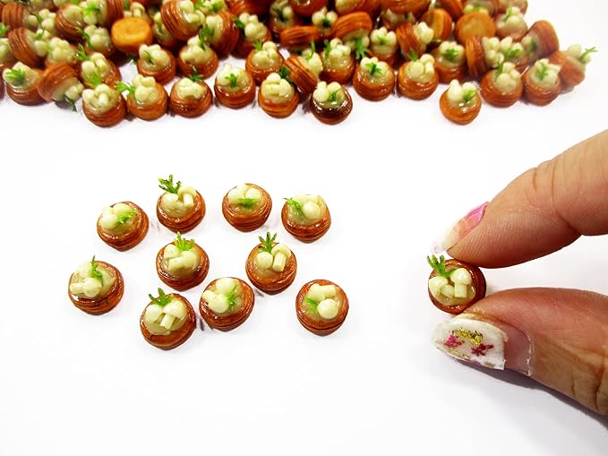 Lot 10 Loose Mushroom Puff Pie Dollhouse Miniatures Food Bakery Deco 12144