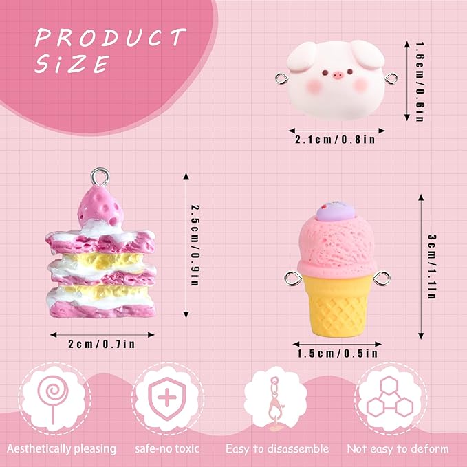 VPDSLABUBU Accessories for 3.94-6.7inche(10-17cm) Dolls, There are 8 Miniature Accessories, Including a Badminton Racket, Donuts, Cake, Guitar, Pig-Head Bag, ice Cream, and a Bell,Meet Your DIY Needs