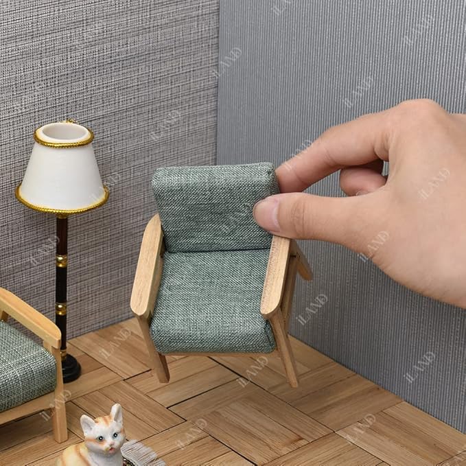 iland Miniature Dollhouse Accessories, Dollhouse Wallpaper on 1/12 1/6 Scale, Thickened 3pcs with 3D Embossed Stripes (Elegant Lattice Embossed Texture)