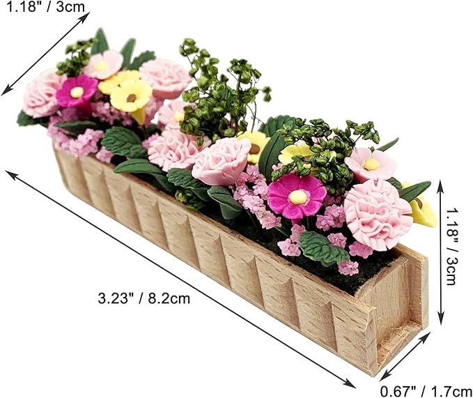 Miniature Potted Plant Flower Colorful 1:12 Mini Dollhouse Fairy Garden Bonsai Plant Clay Model Micro Landscape Decoration