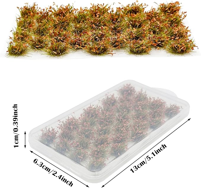Cayway Miniature Grass Cluster, Static Grass Tuft Model Vegetation Groups for DIY Model Train Landscape Railroad Scenery Grass Tufts Flower (Yellow and Green)