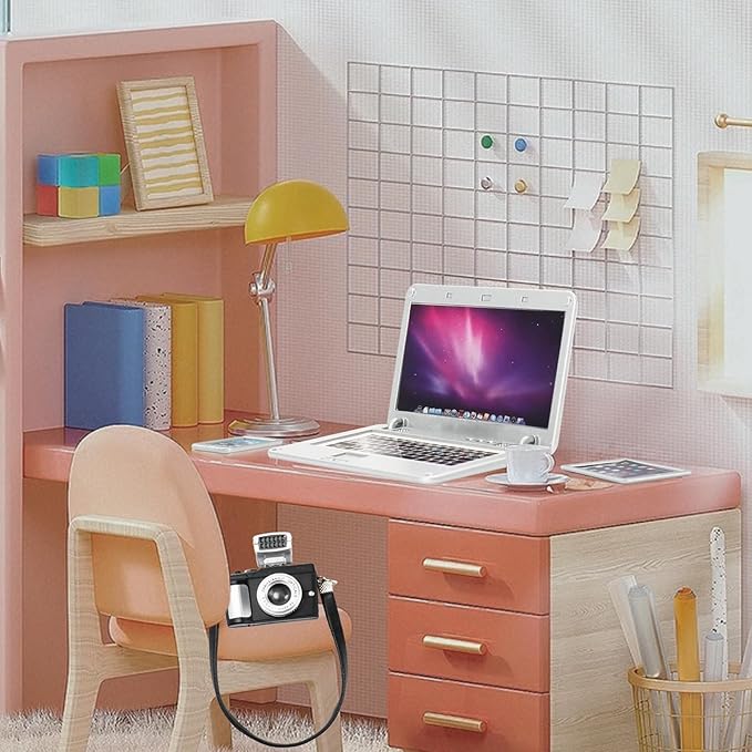 4 Pcs Miniature Laptop Computer Tablet Phone Camera Simulation Accessories Mini Laptop Computer Phone Camera Ornaments for 1/4 1/6 1/12 Scale Mini House Accessories