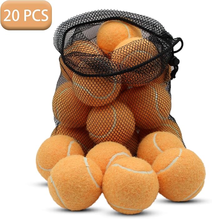 SHYUJAJIE Tennis Balls, 20 Pack Training Tennis Balls,High Elasticity Practice Tennis for Beginner, Exercise Playing Balls for Pet Dog