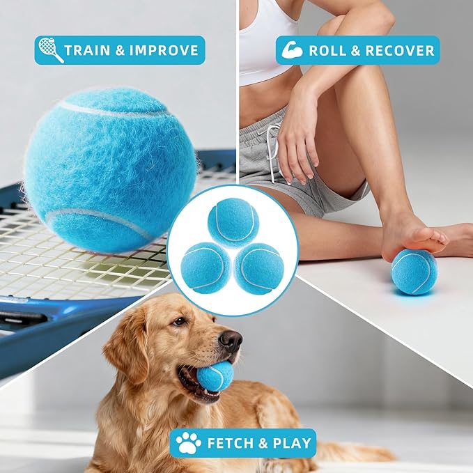 PoyPet 16-Pack Tennis Balls Bulk for Practice,Training and Beginners | Ideal for Dog Fetch,Chew and Play