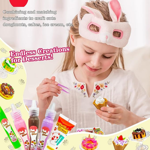 14 Pieces Miniature Desserts,Making Mini Food Set Toys,Kitchen Pretend Food DIY Mini Craft Kits for Kids Age 8-13 Girls Gift for Christmas, Birthday,Play Food, NOT Edible