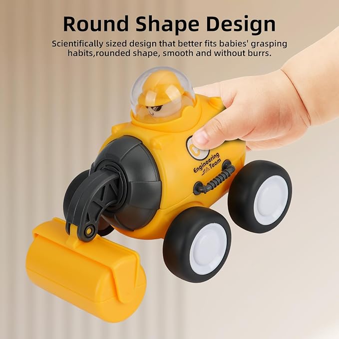 Construction Toys for 2 3 4 5 Years Old Boys Girls Kid Toddlers, Press to Go Engineering Friction Inertia Car Toys for 18 Month, Sandbox Excavator Truck Toys Vehicles, Valentines Day Gifts