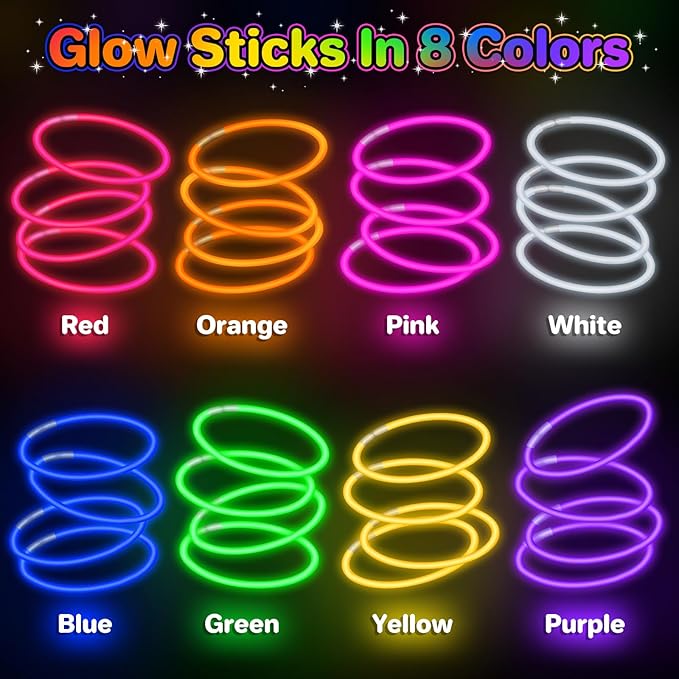 SpringFlower Ultra Bright Glow Sticks, 600Pcs, Glow Sticks Bracelets For Kids Party Favors, Glow in The Dark Party Supplies, Glow Decorations, Neon Party Favors Glow Party, Birthday, Wedding