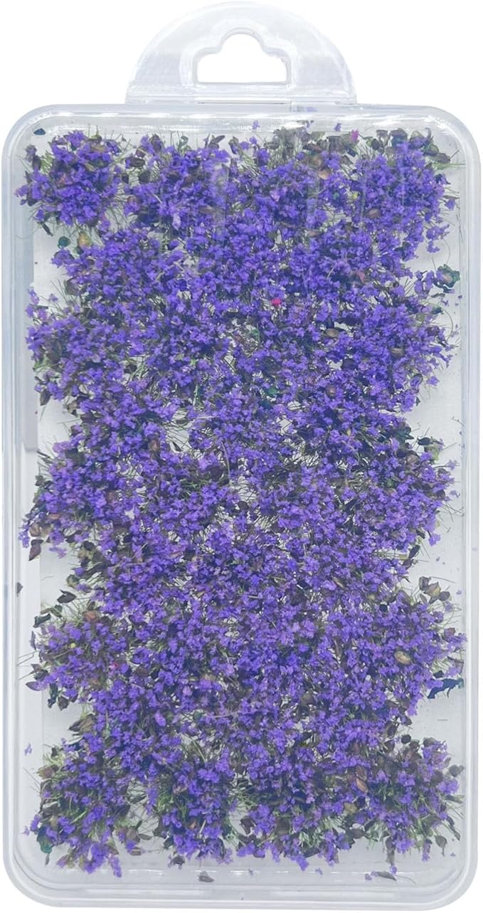 Woohome Purple Static Grass Tufts, 32 PCS Nylon Sculpture for DIY Architecture Building Model Train Landscape Railroad Scenery