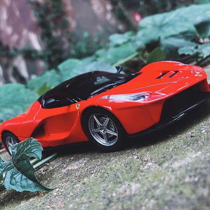 BDTCTK 1:32 Farrari Car Model Pull Back Car with Sound and Light for Kids Boy Girl, Metal Body Door Opened Red