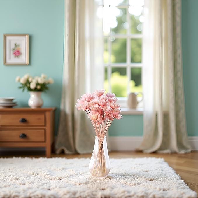 Pink Mini Flower Vase, 1/12 Scale Miniature Dollhouse Accessories Decor, Doll House Mini Flower Bowl Elegant Decoration for Mini Scene Excellent Quality