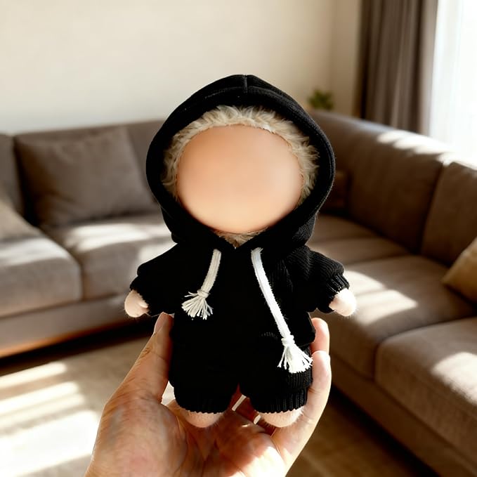 17cm Doll Hoodies Clothes Outfit Set, Casual Style Costumes for 17cm Dolls Dress up Unique Style, Cute and Premium Dolls Outfit Accessories (Black Sweatshirt)