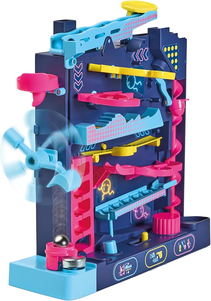 TOMY Screwball Scramble Level Up Marble Maze - Vertical Beat-The-Clock Marble Run Game - Skill & Dexterity Challenge - 1–4 Players - Ages 5+