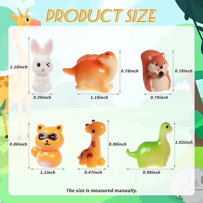 50PCS Mini Resin Animals Tiny Animals Miniature Figurines Bulk for Micro Fairy Garden Landscape Dollhouse Accessories Hide and Seek Crafts Decor Aquarium Toys