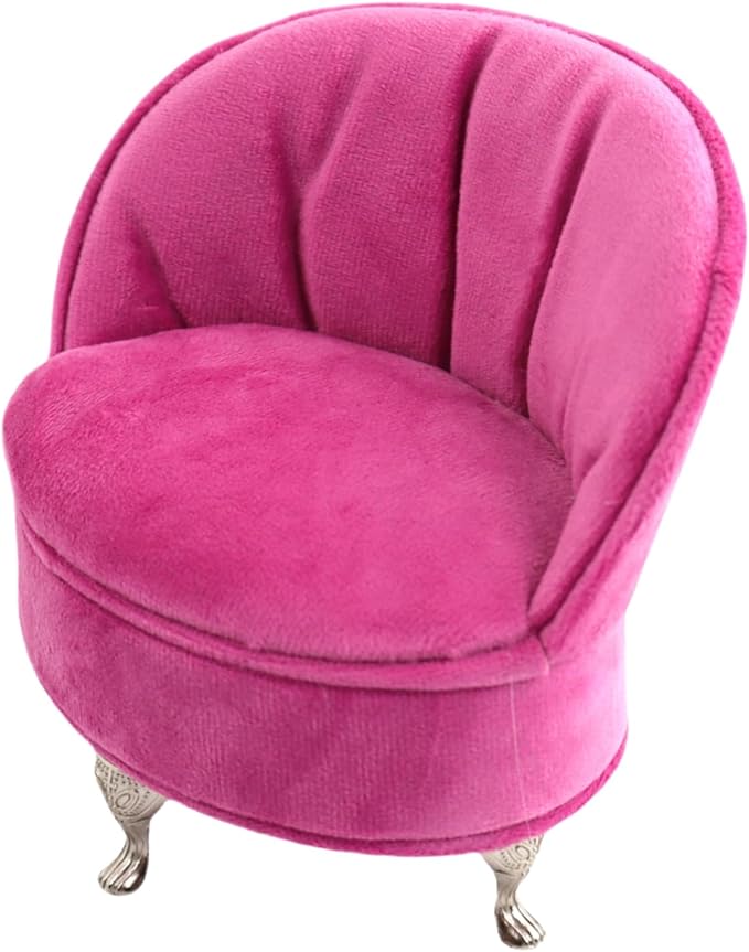 CONCISE Adult Dollhouse Furniture 1/6 1/12 Scale Miniature Velvet Sofa Hidden Jewelry Box for Women 14+ Collectors Ring Earring Necklace Bracelet Trinket Keepsake Storage Diorama Model Kit Display