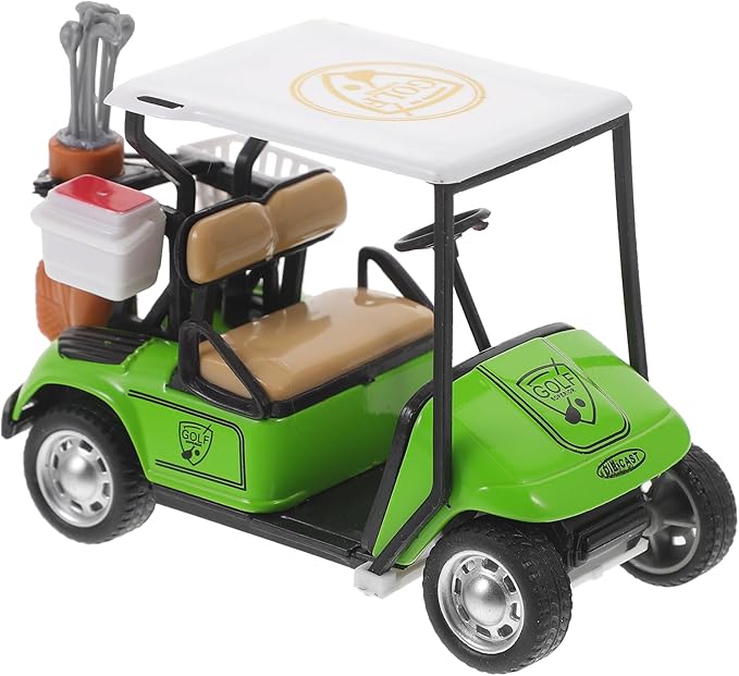 LOGOFUN Mini Golf Cart Miniature Golf Cart Model Toy 1:36 Scale Golfcart Pullback Vehicle for Dollhouse Cake Toppers Decorations - Green
