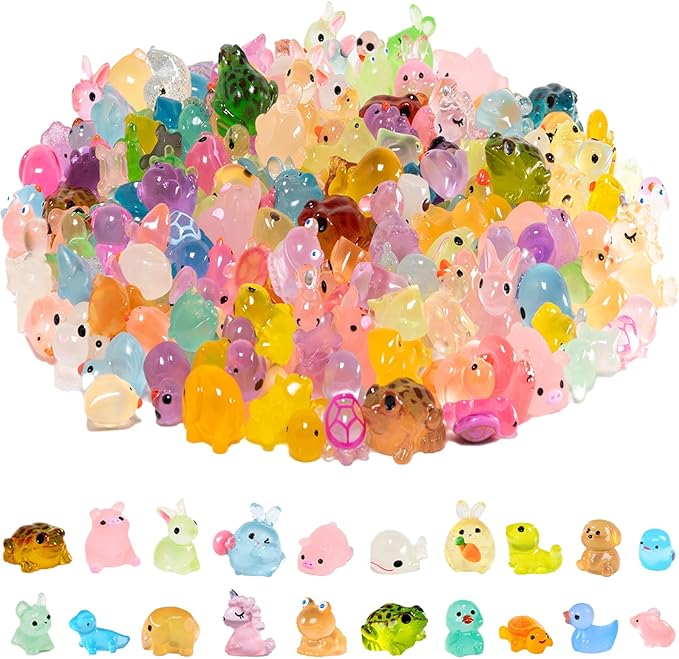 150pcs Mini Resin Animals, Mini Resin Figures for Fairy Garden Miniature Dollhouse Accessories Hide Crafts Decor Miniature Figurines