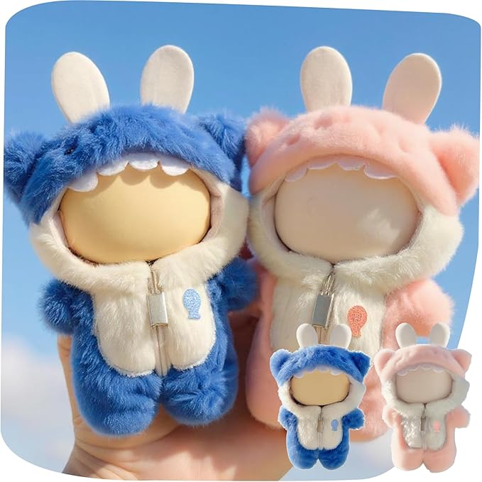 17cm (6.7inch) Doll Clothes, Outfits for Clothes Set, Faking Animal Style Outfit Jumpsuit Blue Shark & Pink Shark Costume for Dolls, (Doll Not Included)