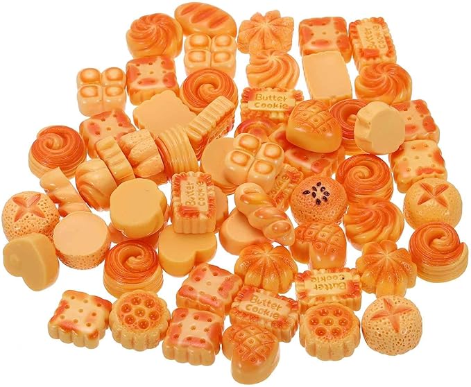 Mini Cute Mini Bread Snack Series Decor, Miniature Doll Food Crafts for Dollhouse & Landscape & Mini Kitchen & Micro Fairy Garden & DIY Craft Decorations(Yellow, 100pcs)