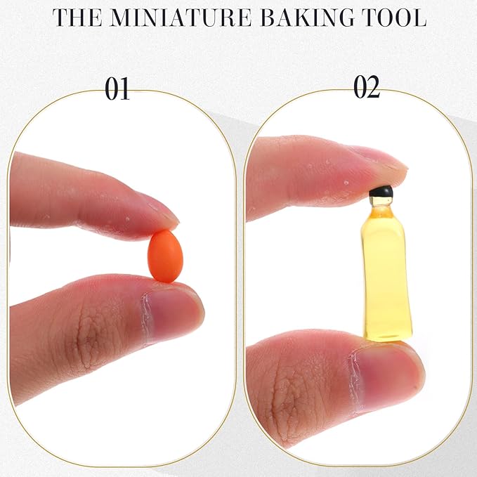 Miniature Baking Tool Set Mini House Kitchen Accessories Lightweight Miniature Cookware for Dollhouse Decor Cooking