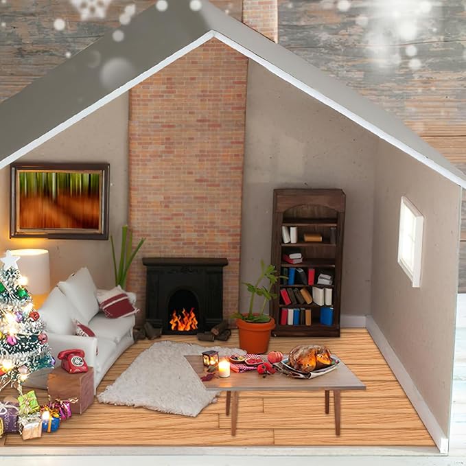 IMIKEYA 40pcs Miniature Dollhouse Flooring: 1:12 Scale Mini Floor Boards Doll House Floor Board DIY Miniature Dollhouse Wallpaper Dollhouse Flooring Peel and Stick for Dollhouse Accessories
