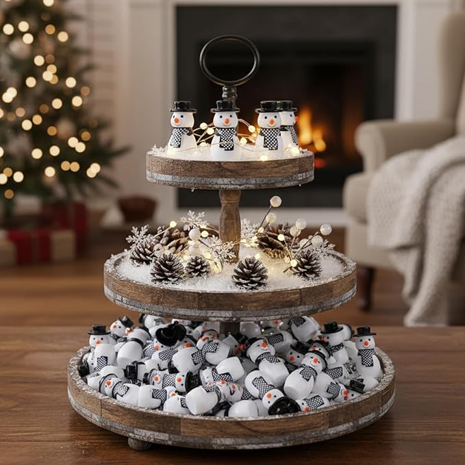 50 Pcs Winter Miniature Snowman Mini Winter Figurines Resin Snowman Ornaments for Crafts Micro Landscape Ornament Xmas Figurines for Holiday DIY Decor Party Favors