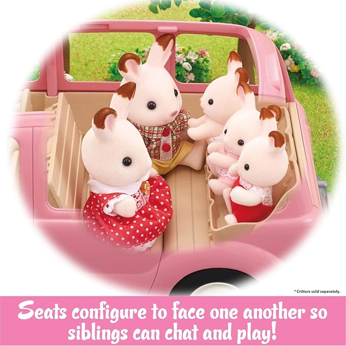 Calico Critters Family Picnic Van for Dolls - Toy Vehicle Seats up to 10 Collectible Figures!