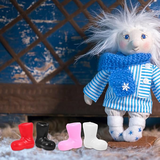 OKUMEYR 50Pcs Mini Santa Boots Decor Doll Decorative Shoes for Crafts Mini House Accessories for Holiday Decor and Doll