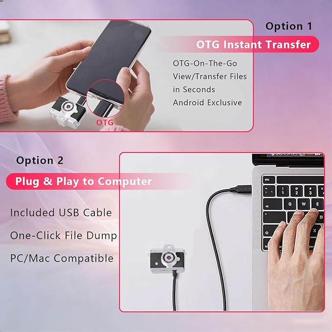 Pyxfeiiu Mini Keychain Camera,1080p Video Mini Digital Camera,Retro Flip Screen Small Bodycam,with Adapter and 32GB Card (Expandable to 128GB),USB Charging Long Battery Life for Kid,Travel,Vlog