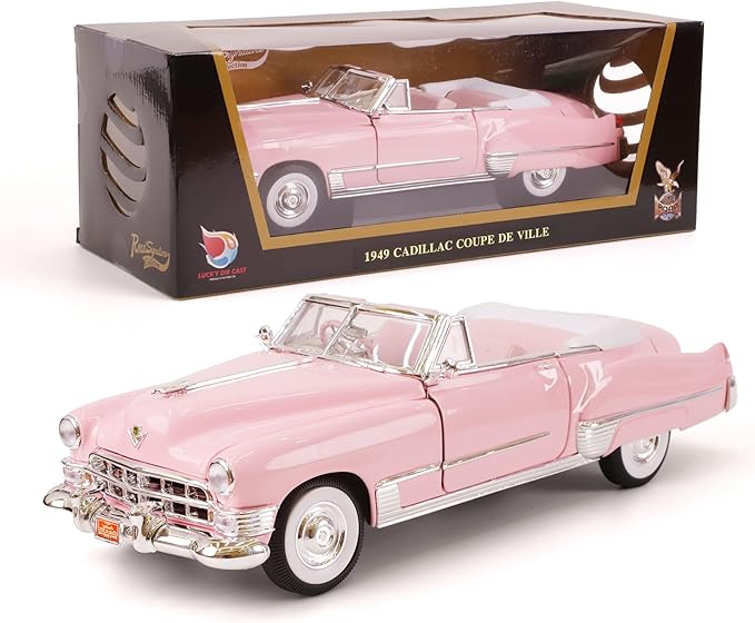 1949 Cadillac Elvis 1/18 Scale Die-Cast Metal Model Car with Opening Doors & Display Case - Premium Classic Vintage Collectible Car for Kids Men and Teens