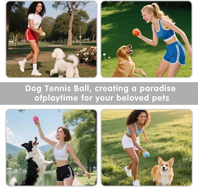 PHOEPET 6-Pack Tennis Balls for Beginner Training Practice- Bulk Dog Balls for Fetch Chew Toys(Mix Colors)
