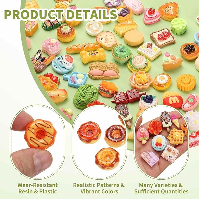 Dollhouse Miniature Food, Cute Mixed Chocolate Bread Figures Toys Mini Resin Foods Trinkets for Pretend Play Kitchen Cooking Game & Doll House Decor (Mixing Colors, 20pcs)