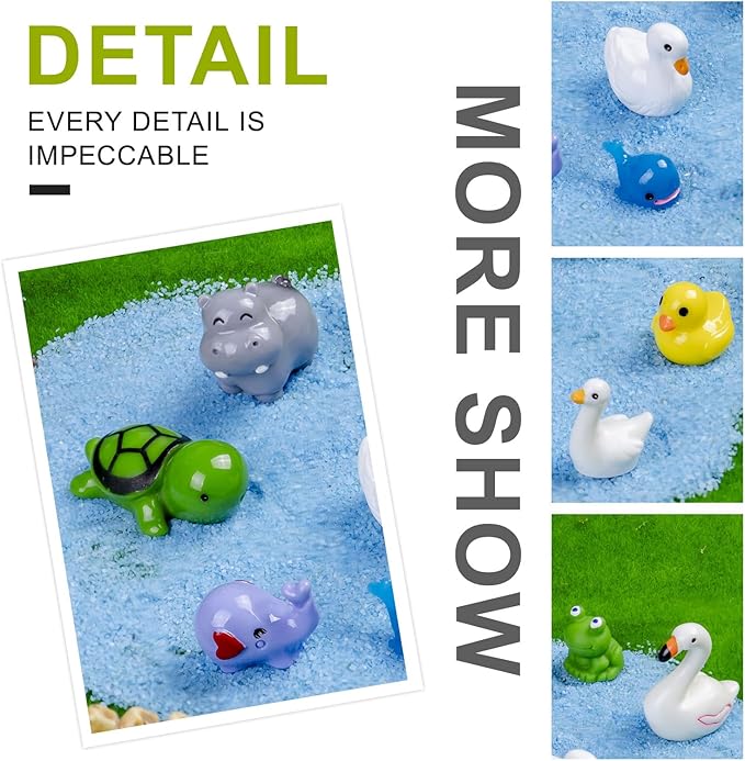 44 Pcs Mini Resin Animals 44 Styles Resin Animals Figurines Bulk for Fairy Garden Accessories, Dollhouse Decorations Slime Charms for Crafts DIY Miniature Scenes Birthday Party Favors
