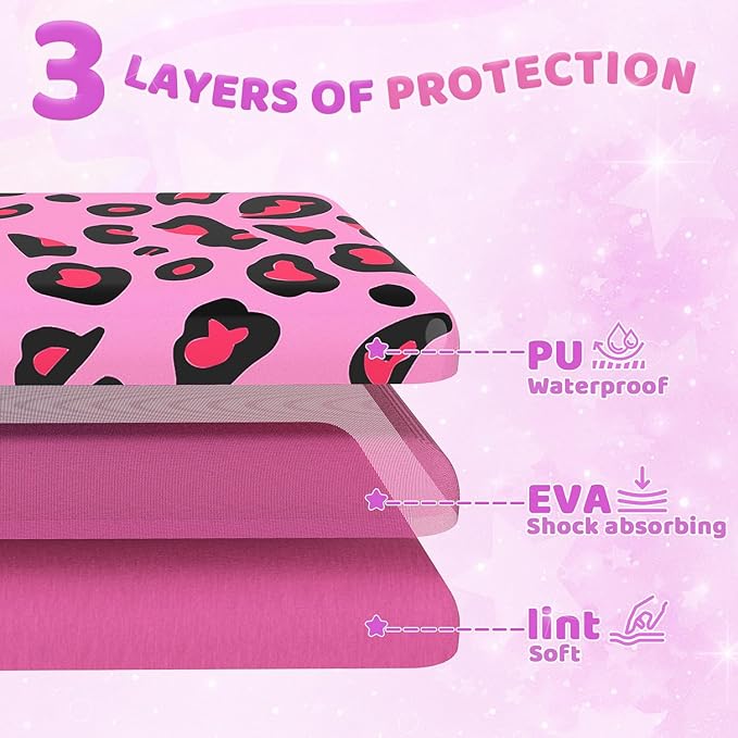 LININYHAO Carrying Case Compatible with Barbie Dolls 12-Inch,Case to Hold Dolls and Clothes, Much Pocket for Doll’s Clothes, Accessories, Fits 6 Dolls & Accessories,Bag Only (4-Leopard Print)