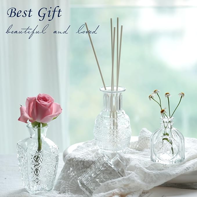 Bud Vases Set of 40 Pcs,Small Flower Vases for Centerpieces,Glass Bud Vase in Bulk Clear,Vintage Bud Vase for Wedding Table Centerpieces Decoration, Home Table Party Decor, Christmas,Anniversary