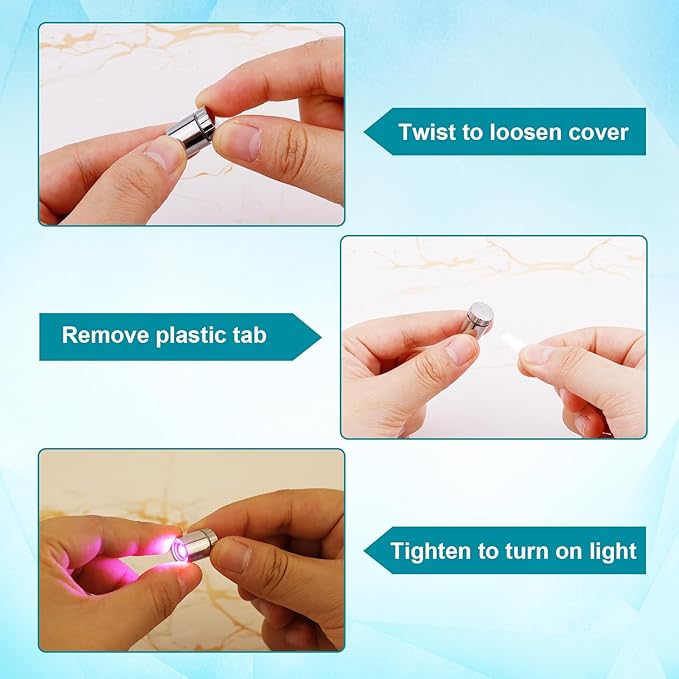 10pcs Miniature LED Spot Lights for Craft, Battery Operated Small LED Light with Battery for Dollhouse Mini Paper Lanterns Party Micro Spotlights Decorations Doll House DIY Projects (Pink)
