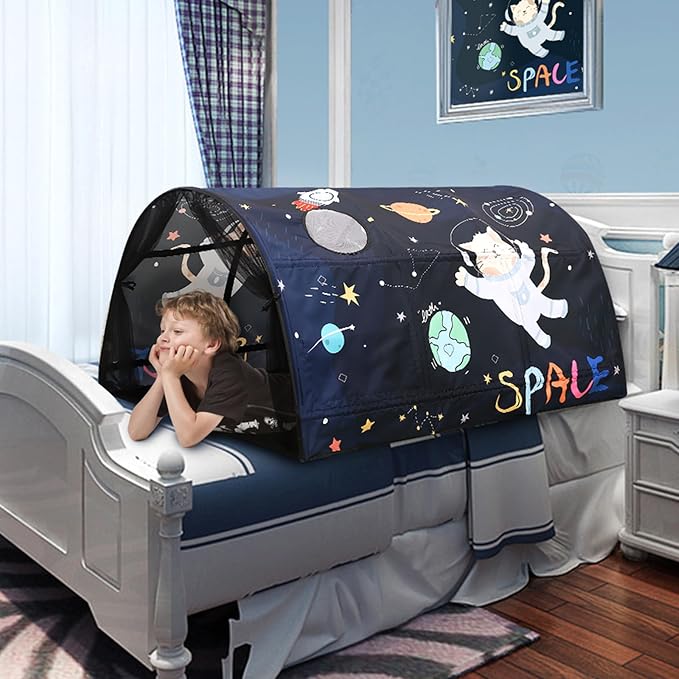 Bed Tent for Kids Lucky Castle Bed Tent Foldable Game House for Children Play Tents for Girls Boys Sleeping Canopy Playhouse