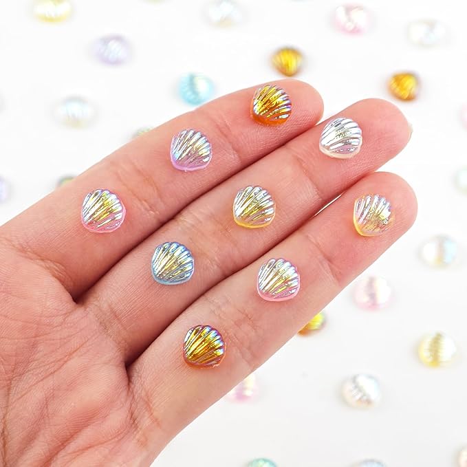 200 Pieces Tiny Shell Decor for Crafts Dollhouse Miniatures Resin Micro Shell Ocean Decorations for Dollhouse Fairy Garden Micro Landscaping Decorations