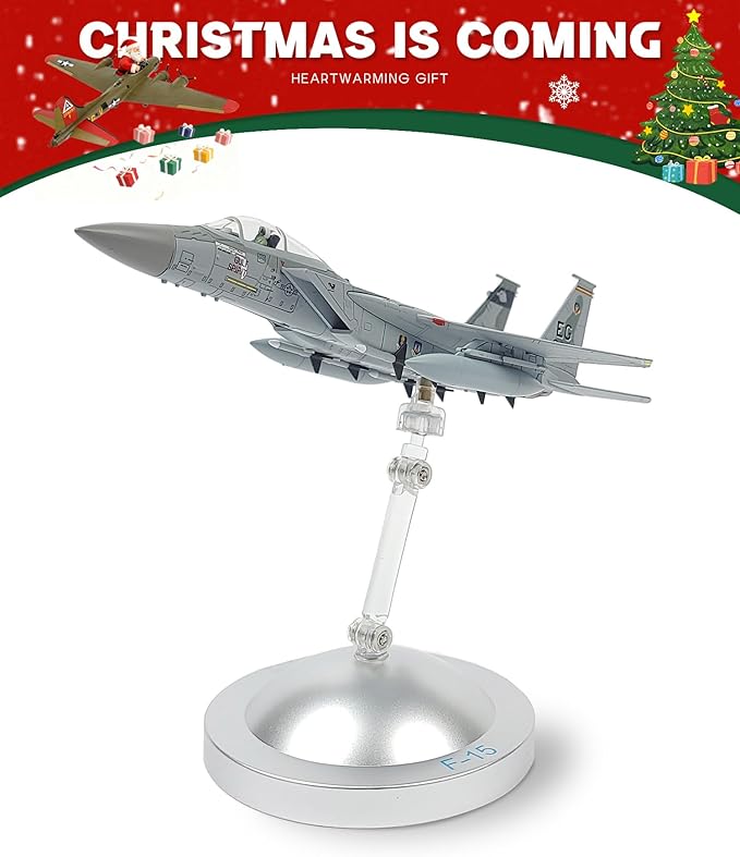 1/100 F-15C Eagle Metal Airplane Model Kits with Stand Gulf Spirit Diecast Alloy Fighter Model Jet Military Aircraft Collection for Adult Display or Gift