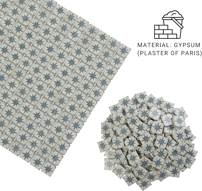 150 pcs, Dollhouse Flooring, 1:12 Scale Doll House Tiles, Miniature Checkerboard Floor, REDUCIO! (Victorian Star)