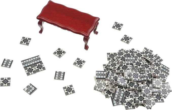 150 pcs, Dollhouse Flooring, 1:12 Scale Doll House Tiles, Miniature Checkerboard Floor, REDUCIO! (Gothic Mosaic)